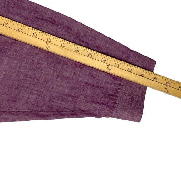 Lane Bryant Linen Blouse Womens Sz 26/28 Burgundy Summer Breathable Casual Chic - Picture 14 of 16